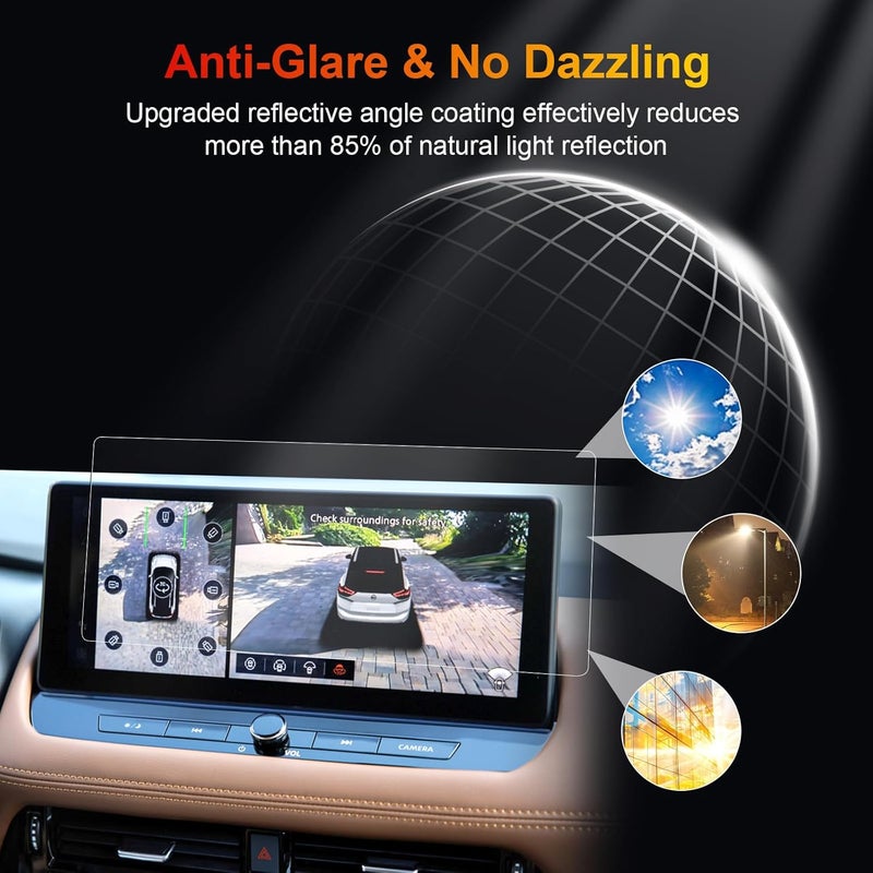 BSTW for 2025 Nissan Rogue Screen Protector for 2023-2025 Nissan Altima (2.0 SR/SL) / 2024 2025 Rogue (Platinum/SL) 12.3" Display 9H Anti-Fingerprint & Glare Tempered Glass Film (Rogue 12.3-In Matte) - Image 5